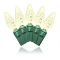 Winterland Winterland S-70C6WW-4G C6 Faceted Warm White LED Light Set With In-Line Rectifer On Green Wire S-70C6WW-4G
